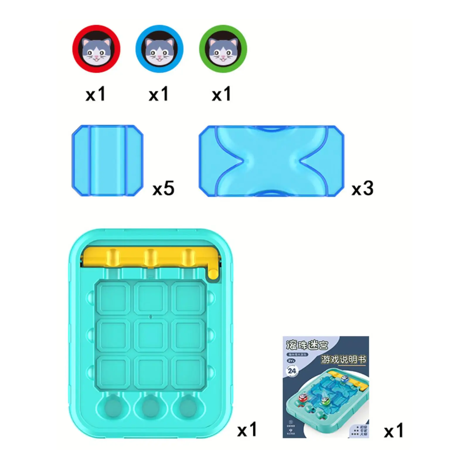 Children Maze Game Educational Toy Brain Teaser Puzzle Logical Challenges Montessori Marbles Family Game Cognitive Development