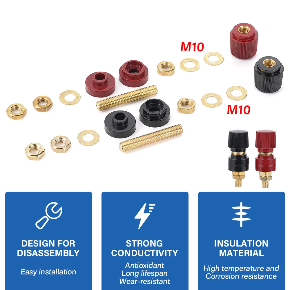 10mm Universal Remote Battery Power Junction Connector Premium Post Terminal Kit Stud Replacement Automotives Accessory