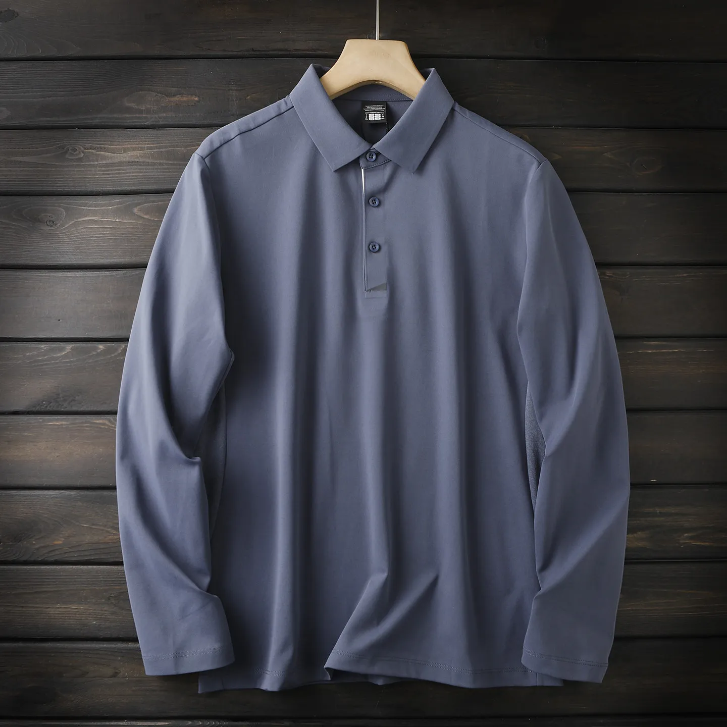 

America, there are large sizes, cotton comfortable and soft antibacterial high-end sports long-sleeved POLO shirt lapel T-shirt