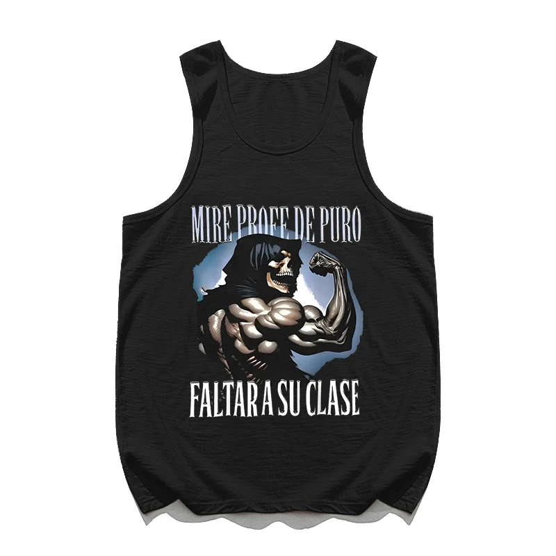 

Funny Skull Print Men Tank Top Outdoor Fitness Sports T-Shirt Summer Gym Tee Casual Sleeveless Shirt Fashion Breathable Man Vest