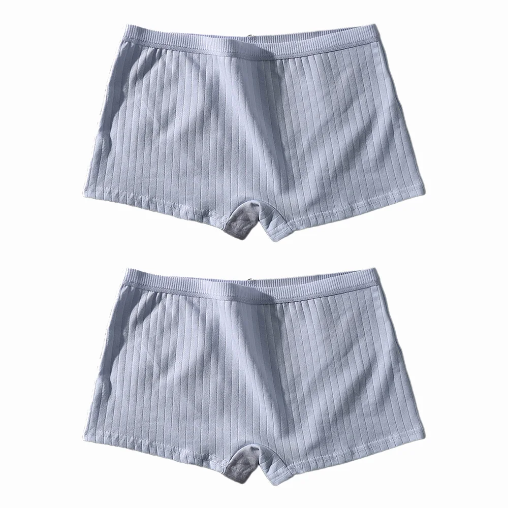 2 pezzi slip in cotone a quattro angoli da donna intimo a vita media pantaloni di sicurezza Anti-esposizione slip morbidi e comodi e traspiranti