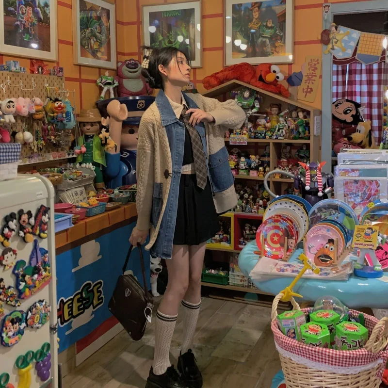 

Shirts Sets Women 3pcs Striped Simple Daily Elegant Fashion Ulzzang Students Vest Design Mini Skirts Tender Autumn Preppy Style