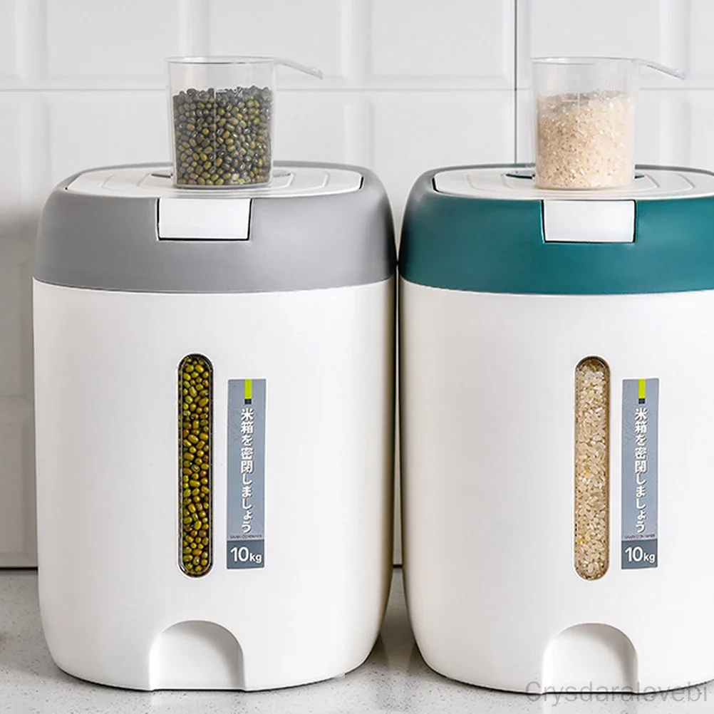 Kitchen Container 10KG Bucket Moisture-Proof Insect-Proof Rice Box Airtight Rice Bin Flour Storage Container Pet Food Store Box