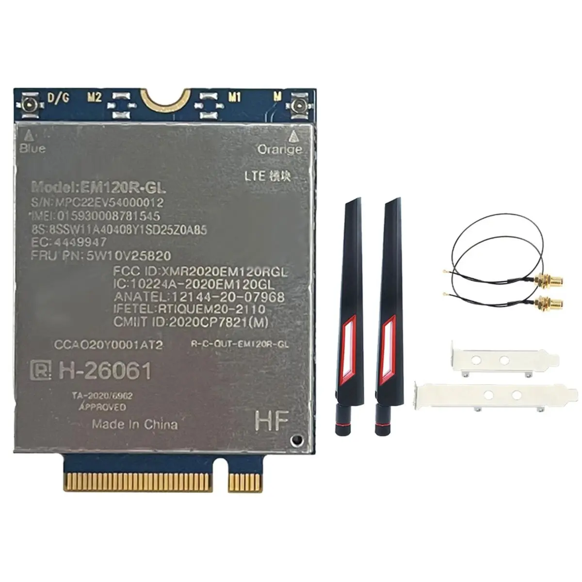 #28P (Random)EM120R-GL 4G Module+2X10DB Antenna for ThinkPad T14,Computer Accessories