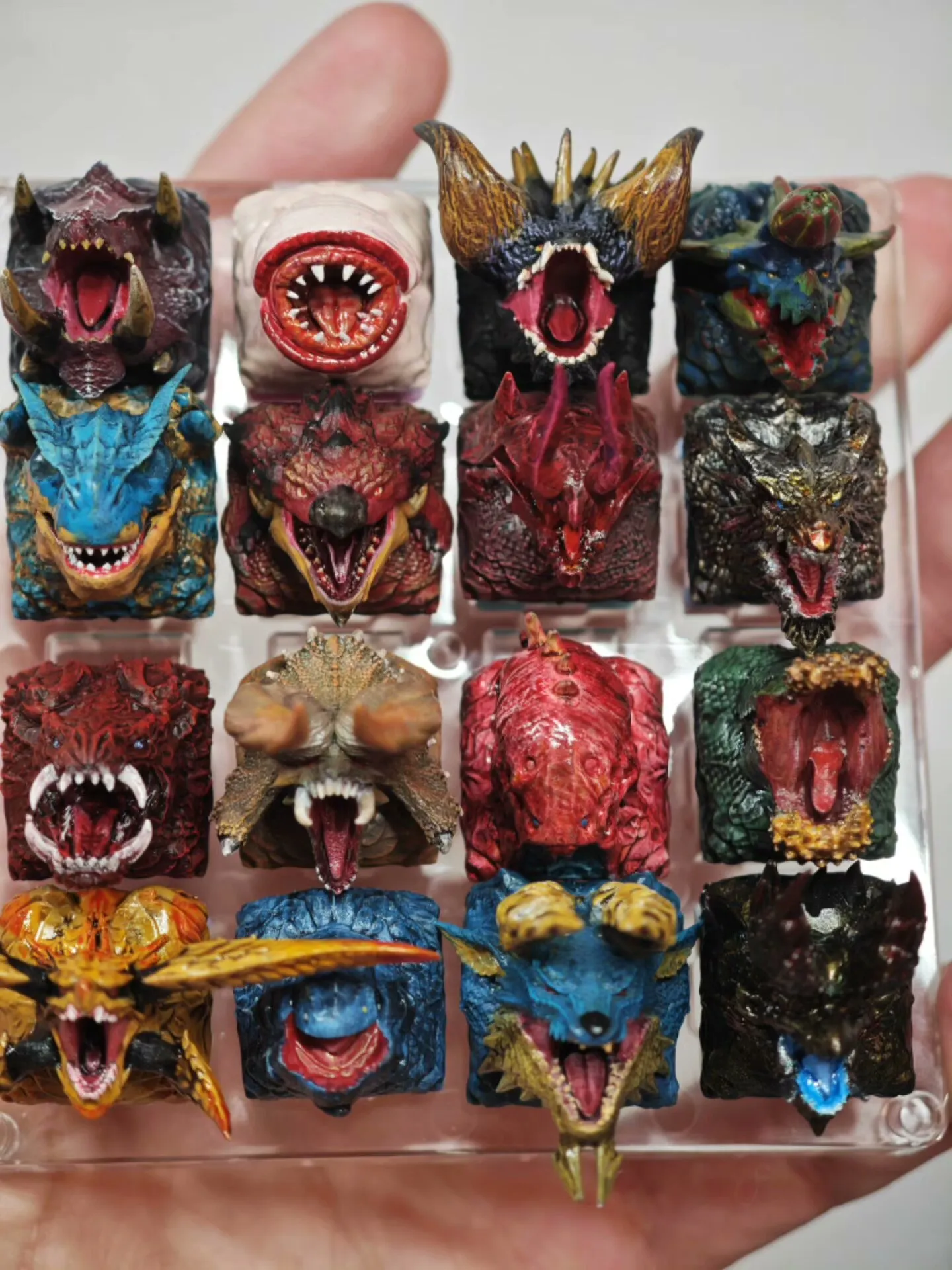 Custom Fantasy Beast Hunter Theme Keycap, Hand-Painted Finished Unit with MX Cross Stem, RPG Style Artisan Gift