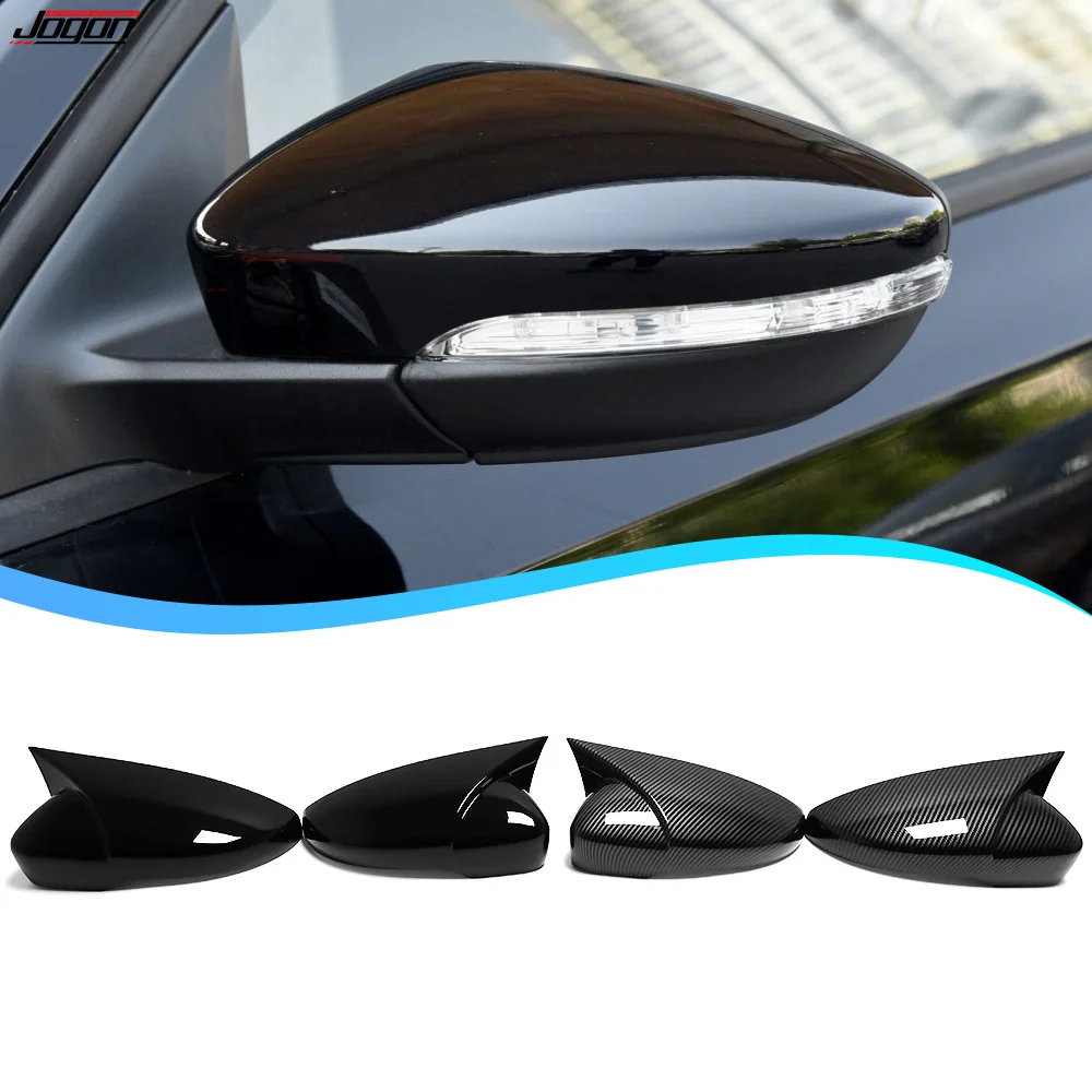 

2PCS Ox Horn Car Rear View Mirror Caps Cover For Volkswagen Jetta 2012-2018 Case Tools Trim Holder Exterior Accessories