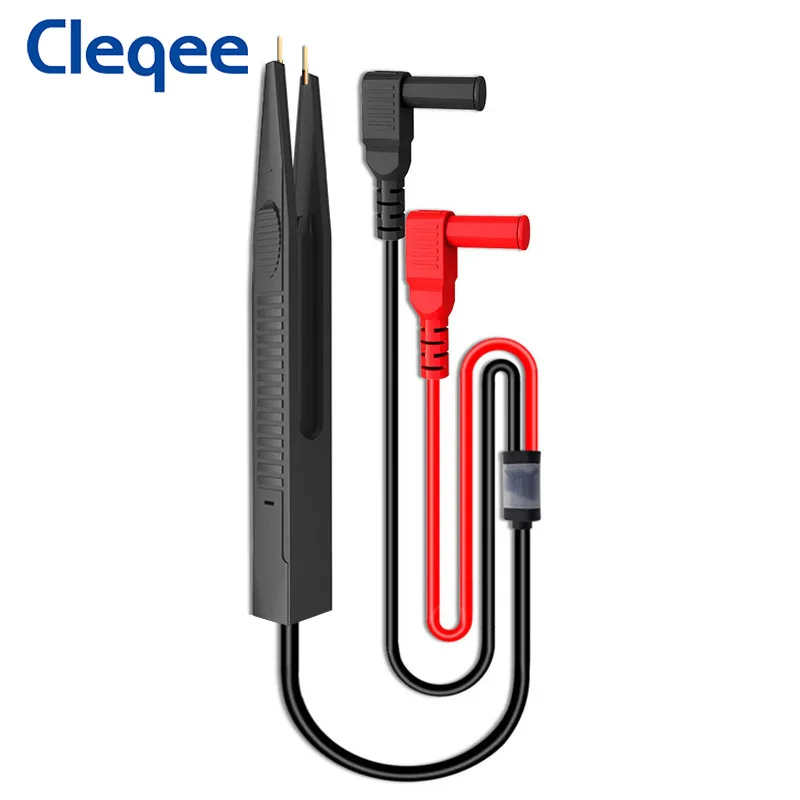 Cleqee P1510 SMD Chip Component Multimetr Test Hook Clips Tweezers Lead LCR Testing Tool Tester Meter Pen Probe 4mm Banana Plug
