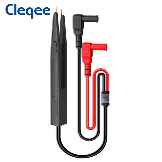 Cleqee P1510 SMD Chip Component Multimetr Test Hook Clips Tweezers Lead LCR Testing Tool Tester Meter Pen Probe 4mm Banana Plug