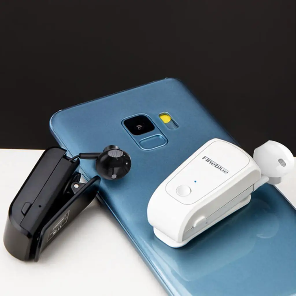 Bezprzewodowe słuchawki douszne stereo z klipsem Zestaw słuchawkowy Bluetooth Chowany biały