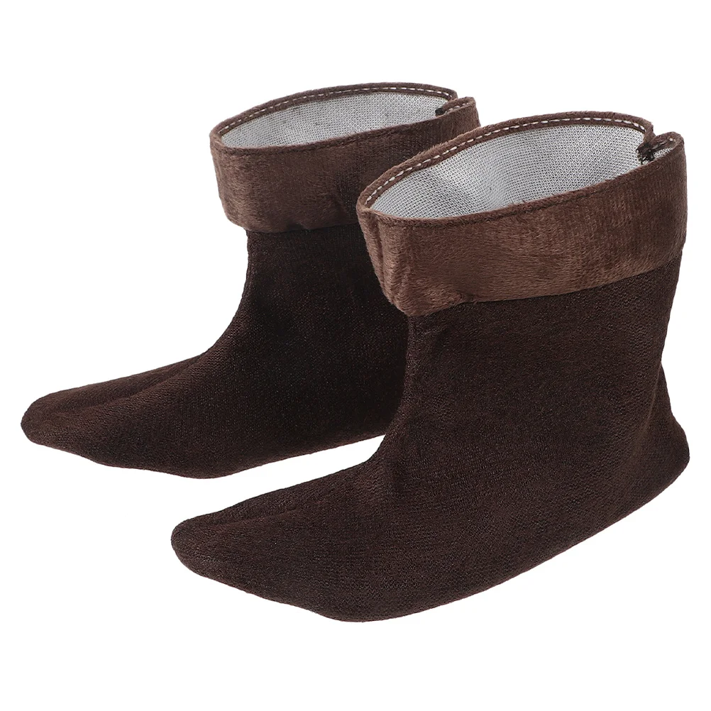 

Fleece Lined Inserts Warm Boot Socks Thermal Liners Waterproof Removable Washable Universal Fit Rain Ski Hiking Rubber