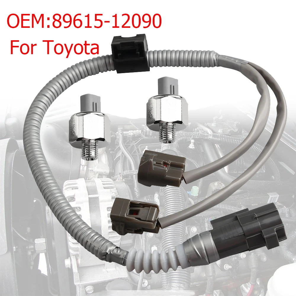 2PCS 89615-12090 Per Toyota Highlander Camry Avalon Sienna Lexus ES300 RX300 Sensore di detonazione e Kit cablaggio Accessori 5S2254