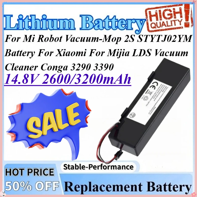 

14.8V 2600/3200mAh For Xiaomi For Mijia LDS Vacuum Cleaner Conga 3290 3390 For Mi Robot Vacuum-Mop 2S STYTJ02YM Battery