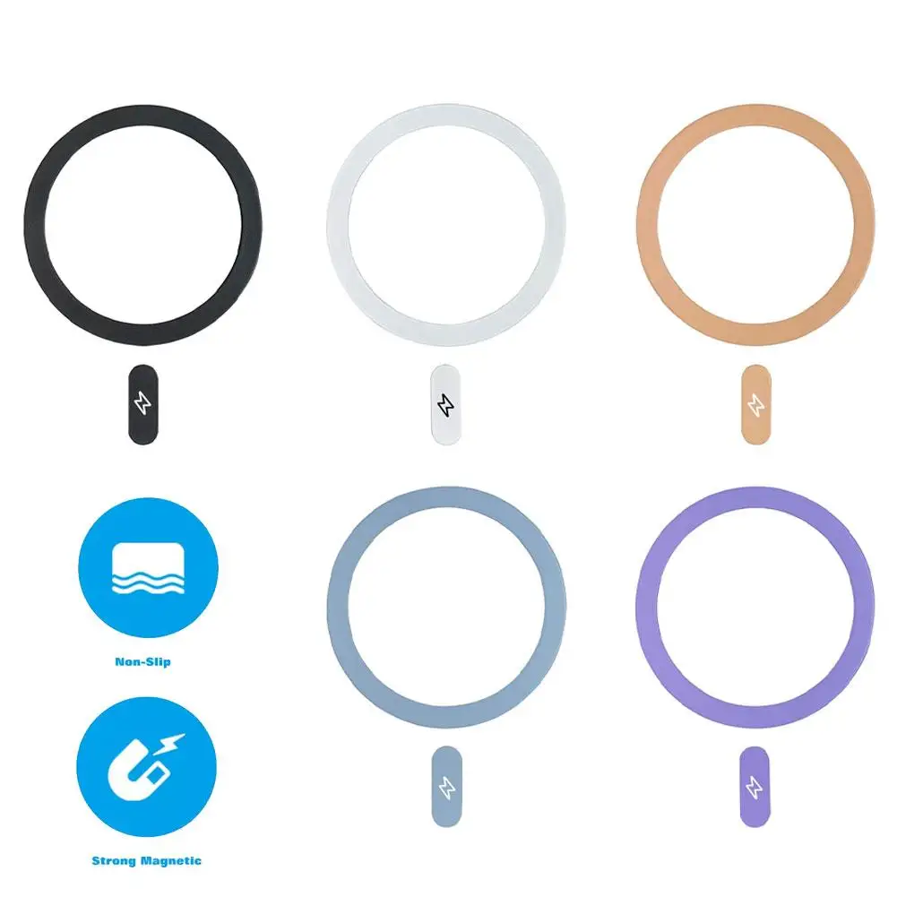 Металлический магнитный магнит для MagSafe для iPhone 15, 14, 13, Pro Max, магнитная наклейка для беспроводной зарядки, автомобильный держатель, магнитный R4F5