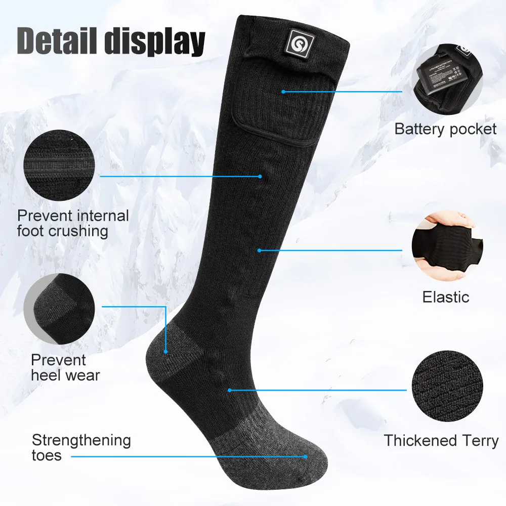 Retter Wärme beheizte Socken für Frauen Winter wiederauf ladbare elektrisch beheizte Ski socken mit Batterie Sport heizungen Mann Thermos ocke