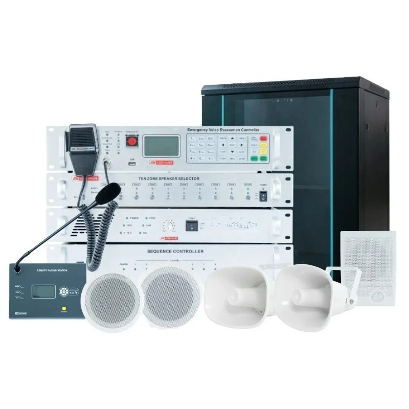 Public Address And Voice Alarm System Controller For Hotel Robust And Efficient 2 AUX And 2 MIC Audio Source Inputs