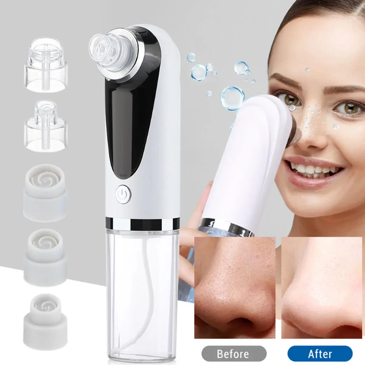 Portable Small Bubble Electric Beauty Instrument Home Import Pores to Suck Blackheads Clean Oxygen Injector