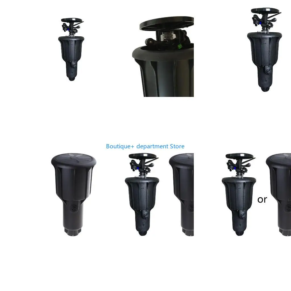 E1PD Irrigation Watering System Plastic Sprinklers Adjustable Rotating Nozzle Black