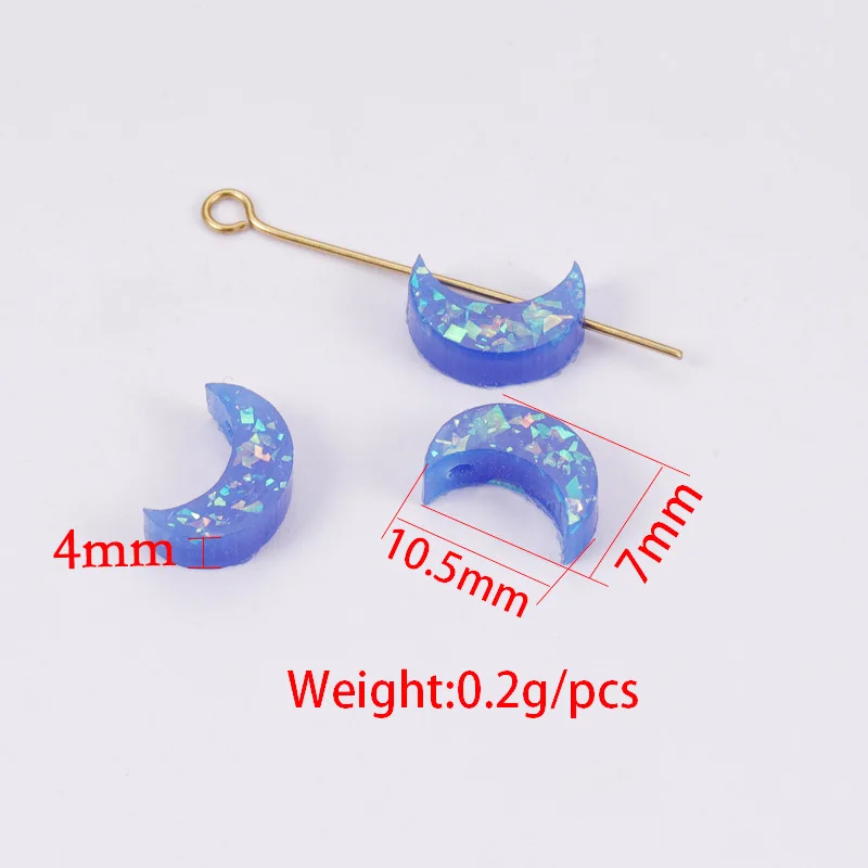 30Pcs/Lot 7*10.5mm Opal Synthetic Fire Opal Moon Beads Opal Bead 1.5mm Hole Charms For DIY Necklace Bracelet Jewelry