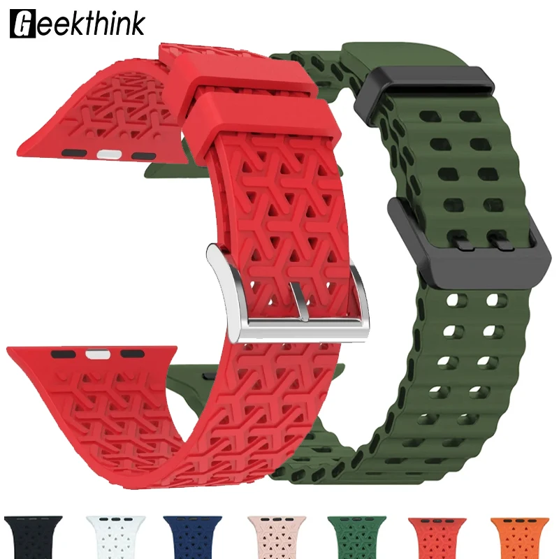 Ocean-Armband für Apple Watch Ultra 3 2 49mm 45mm 41mm 44mm 42-46mm Silikon-Armband Handgelenkband iWatch Band Serie 11 10 9 8 7 6 5 SE