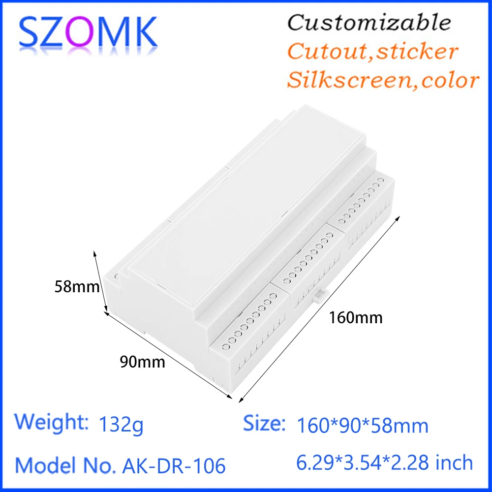 159.5x90.2x57.5MM Pcb Din Rail Mount relè plastica 128-5.08 Plc 27 punti funziona connettore morsettiera guida Din