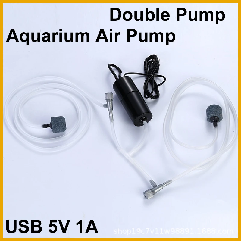 NEW 2026 Cable 1M Tool 5v USB Aquarium Air Pump double Fish Tank Silent Air Compressor Aquarium Oxygenator Oxygen Aerator