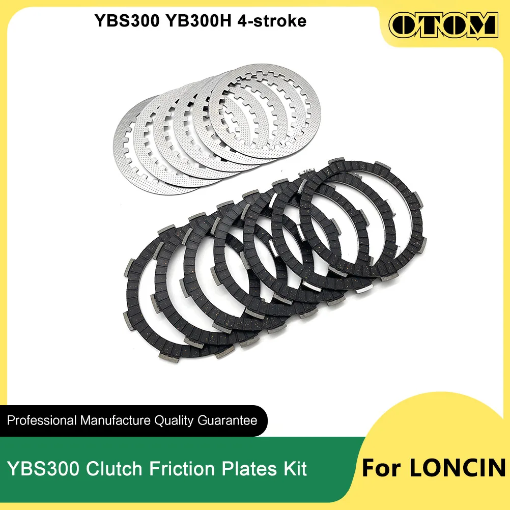 

OTOM YBS300 YB300H Motorcycle Clutch Friction Plates Steel Disc Kit For LONCIN 4-stroke Engine Accessories Pit Dirt Bikes Part