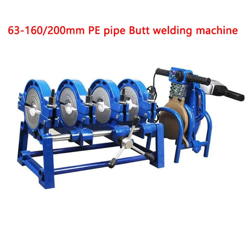 

PE PPR PVDF plastic pipes Hot melt Butt welding machine 63-160/200mm Butt welder Four ring Manual Hot melt Welding machine