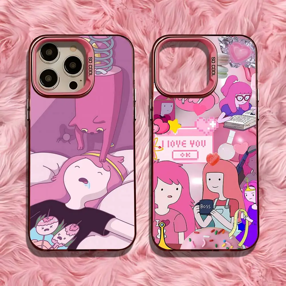 

P-Princess B-Bubblegum Phone Case For iPhone 16,15,14,13,12,11,Pro,Max,Plus,Mini,SE Anti Fall Pink Matte Hard Bumper