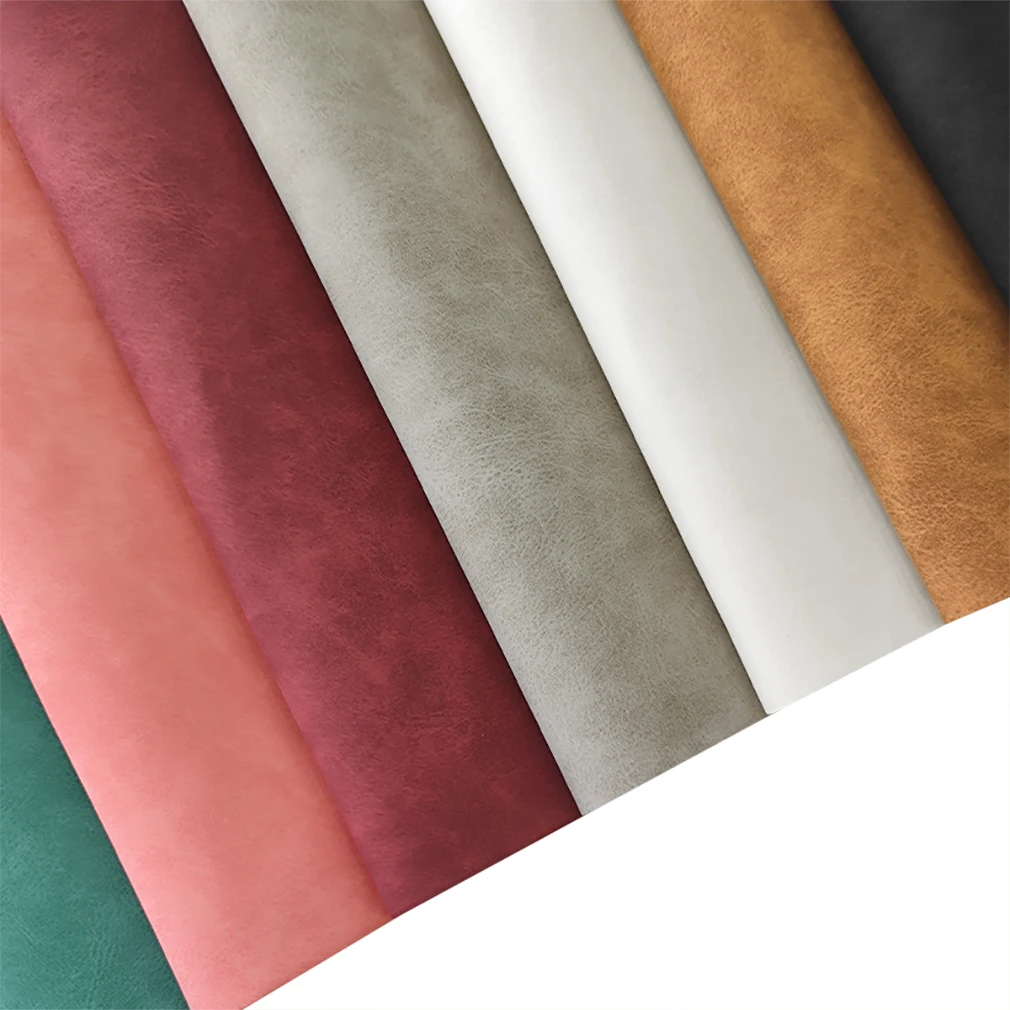 8PCS 4A Faux Suede Roll Skin PU Leather Fabric For Garment Waterproof Synthetic Leather Fabric DIY Sewing Material
