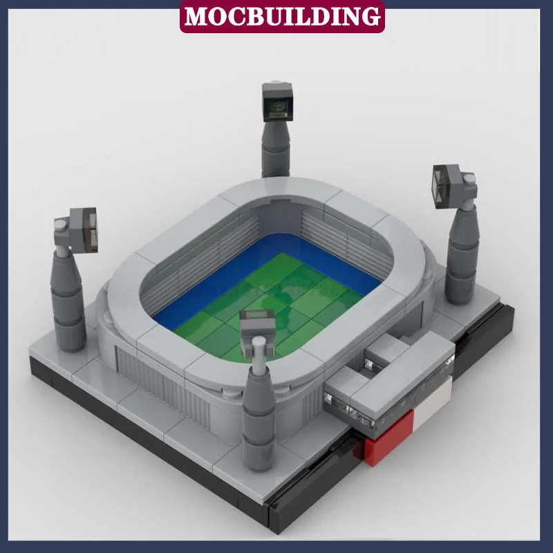 MOC City Architecture Stadio Calcio Modello Building Block Assemblaggio Club Street View Collezione Serie Regali giocattolo