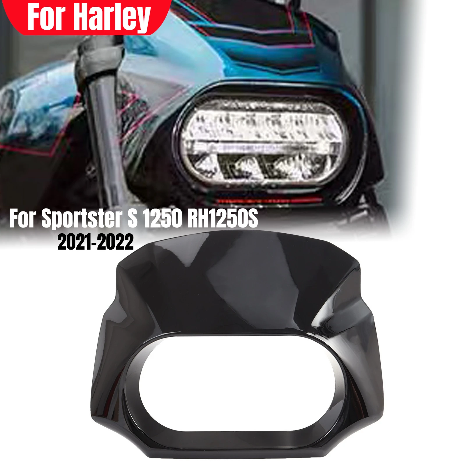 

Motorcycle Headlight Fairing Cover Gloss Black Fit for Harley Sportster S 1250 RH1250S 2021-2022, Motorcycle Front Fairing