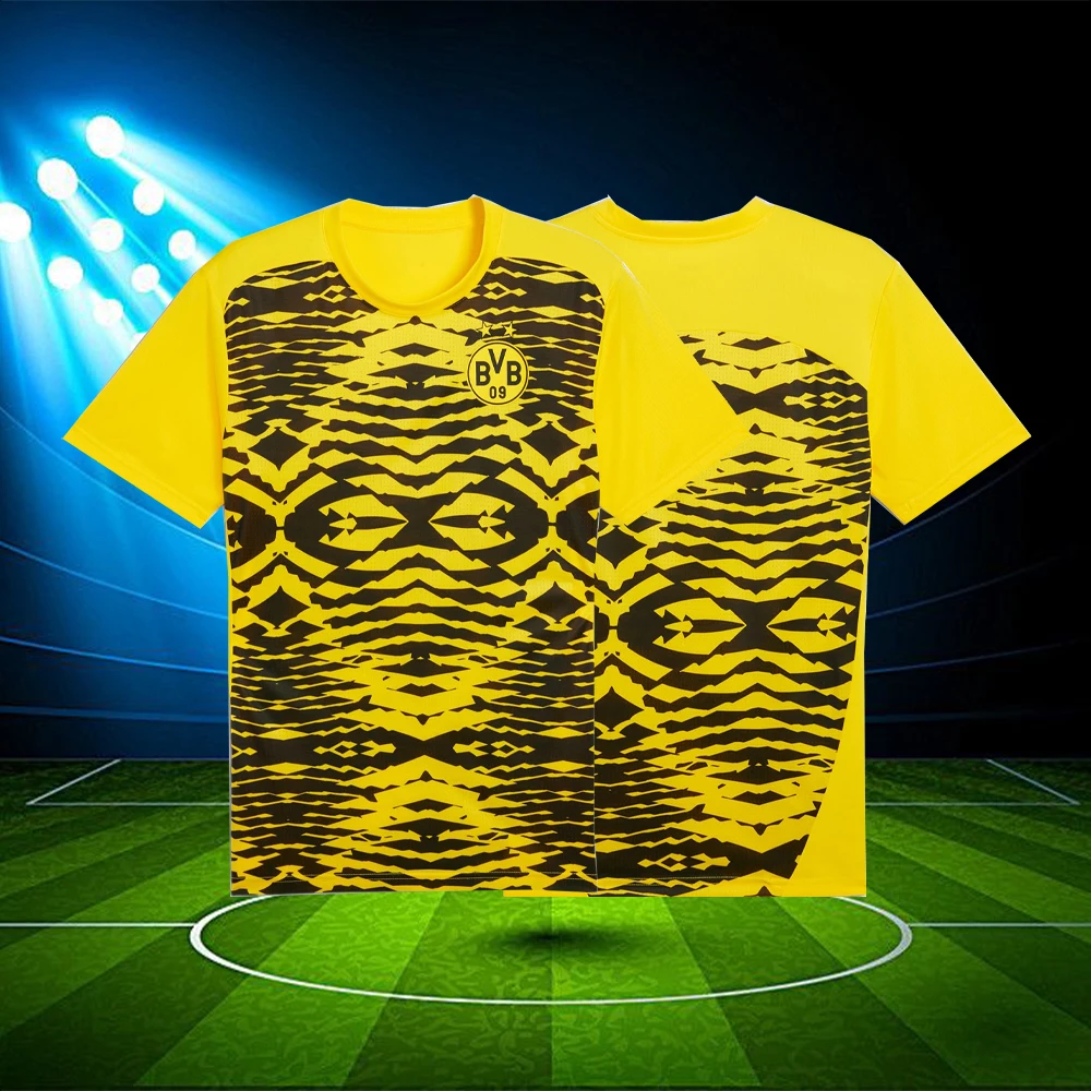 Bundesliga borussia dortmund 3d gedruckte Trainings uniformen, bequeme, modische und atmungsaktive Fußball uniformen, Sport bekleidung