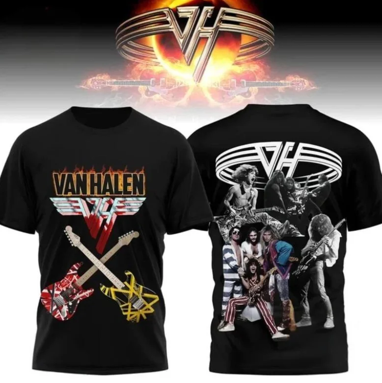 Klassisches Van Halen Rock T-Shirt 3D-Druck Unisex Streetwear Mode Herren Damen Hip-Hop Trend T-Shirt Sommer Übergroße Herrenbekleidung – Detail 16