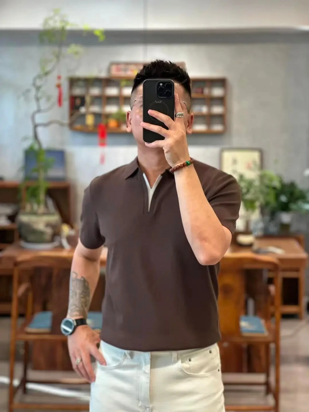 

823 осень-зима, новая мужская футболка с отложным воротником ort Sve High-quali Faion, повседневная роскошная футболка Ele Cool Sle