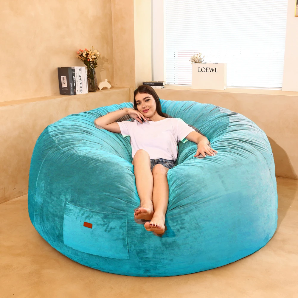 Kanapa Futon Bean Bag Pokrowiec na sofę Kołdra Pokrowiec na materac Zupełnie nowy Wygodny rozkładany futro Bez wypełniacza XXL Zmywalna poduszka dla