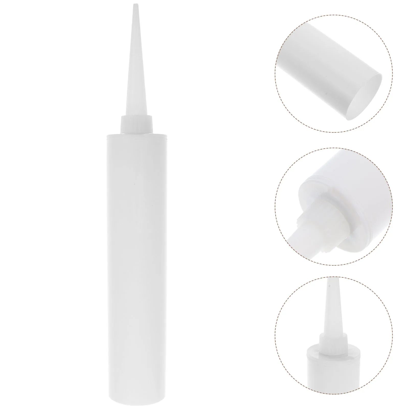 

5Pcs Reusable Empty Caulk Tubes Plastic Sealant Grout Tube Wide Mouth Nozzle Applicator Holder for Tile Crack Repair