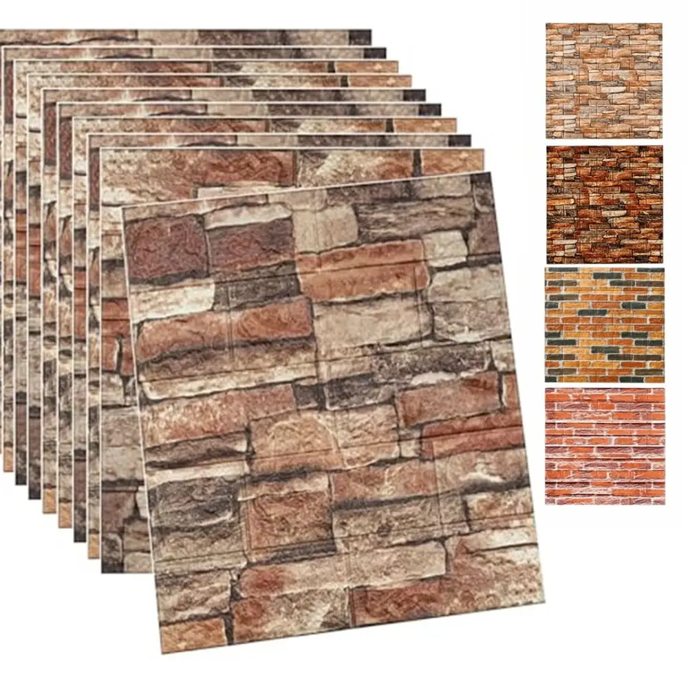 

Waterproof 3D Imitation Brick Wall Stickers XPE Vintage Brick Pattern 3D Faux Brick Wall Panels 35*30cm Moisture-proof