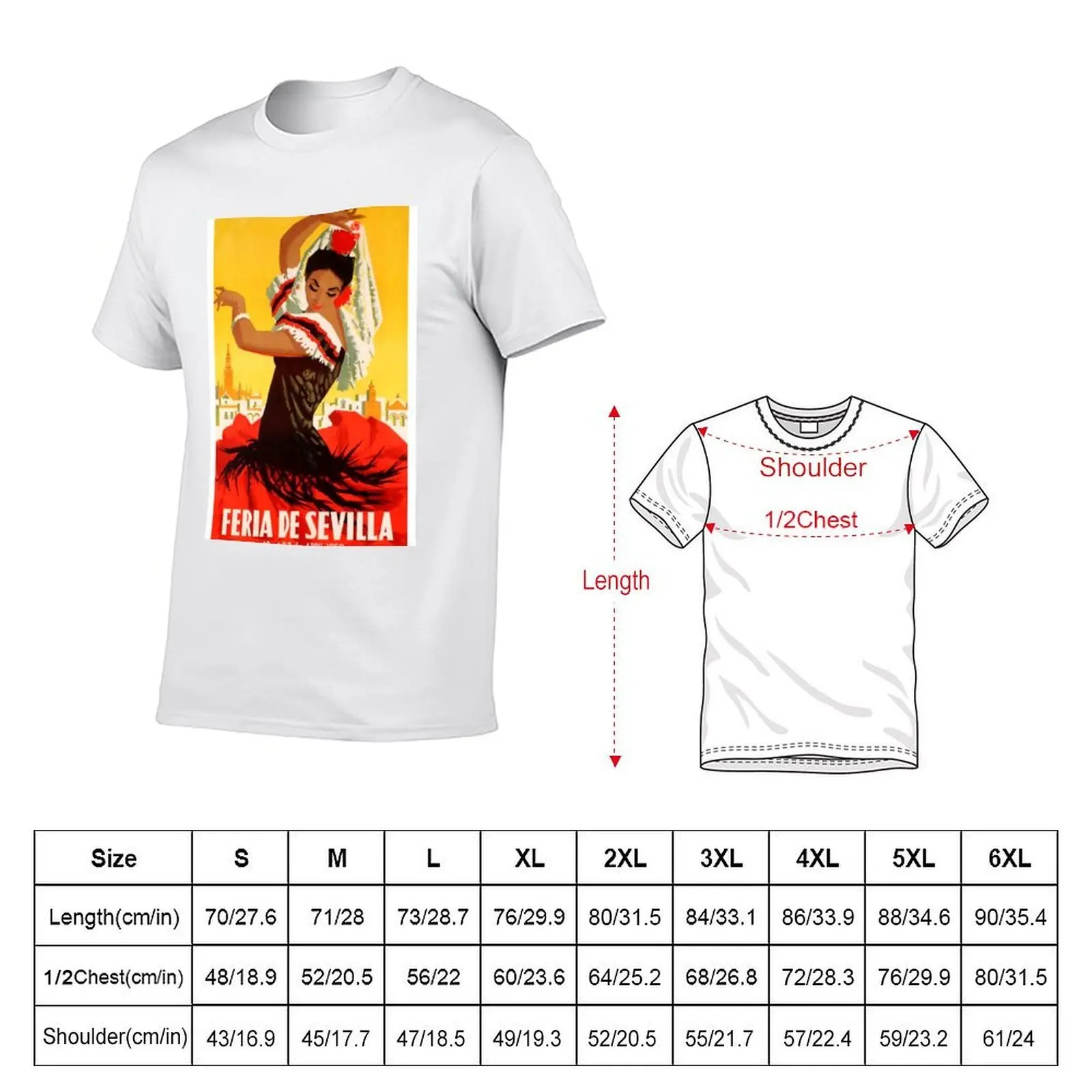 Spain 1959 Seville April Fair Poster T-Shirt hippie clothes valentines clothes t shirts for men