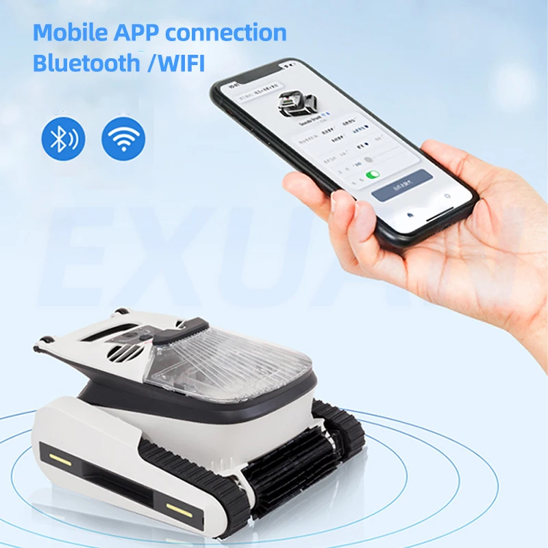 Swimming Pool Vacuum Cleaner Fully Automatic Intelligent Wireless Underwater Vacuum Cleaner Pool Bottom Cleaning Robot Bluetooth