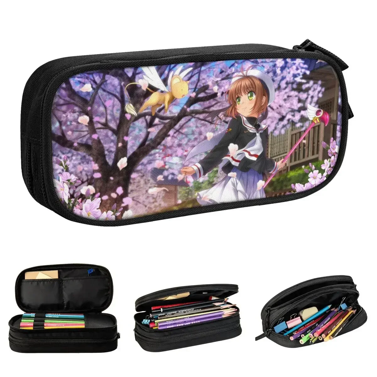 

Cardcaptor Sakura Pencil Case New Kawaii Cartoon Anime Pen Holder Bags Girl Boy Big Capacity School Supplies Zipper Pencilcases