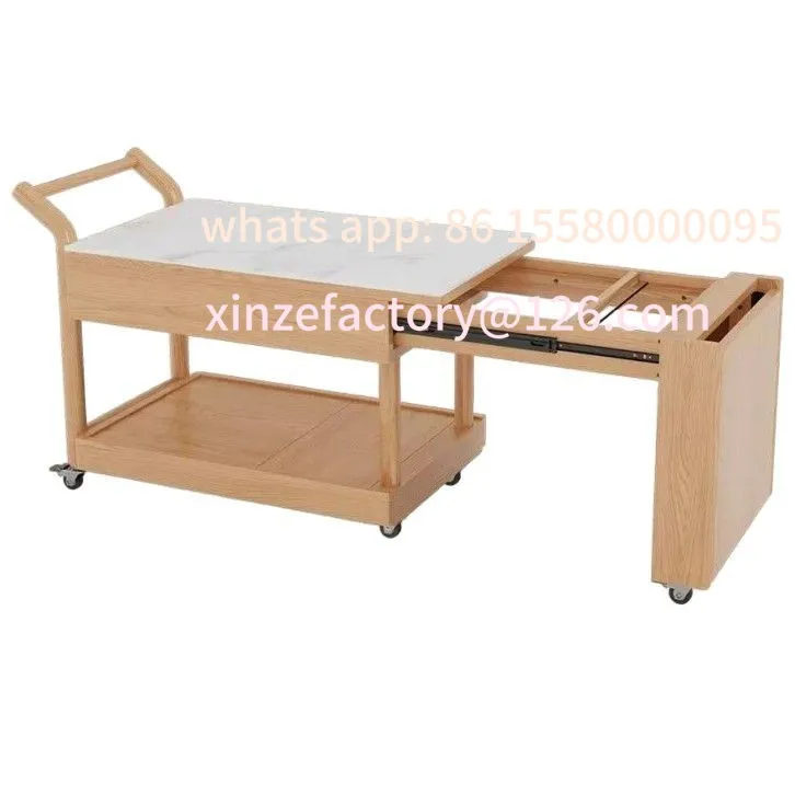 

Customizable trolley solid wood coffee table balcony surrounding stove to make tea