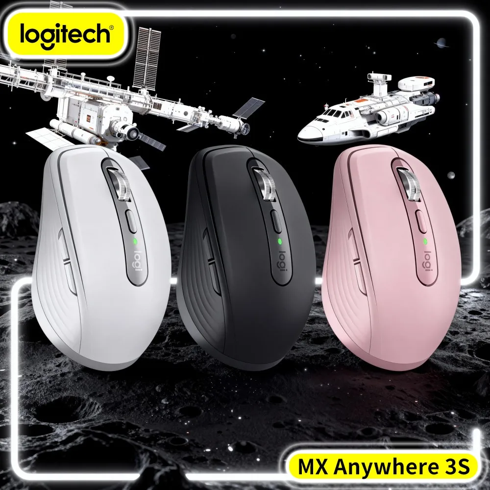 High-Performance Logitech MX Anywhere 3S - 8000 DPI Darkfield, Hyper-Scroll, Silent Buttons, Market Trip & Shop Essential
