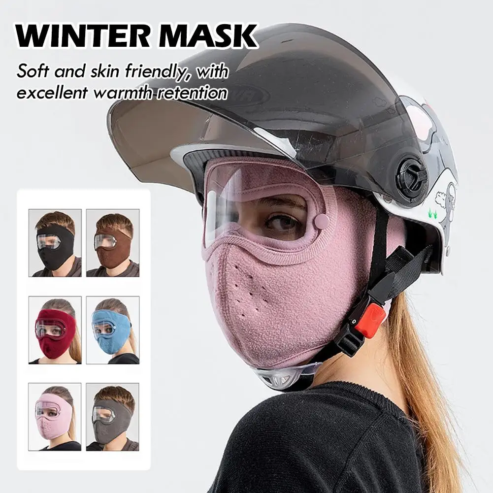 Winterwarme Gesichtsmaske mit Schutzbrille, Anti-Staub, Radfahren, Fahrrad, Skimaske für Männer und Frauen, kaltes Wetter, Outdoor-Aktivitäten, winddicht