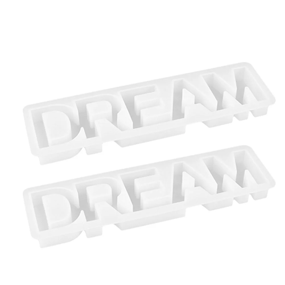 2 Pcs Silicone Mold DREAM DIY Material Letters Molds Crystal Epoxy Design