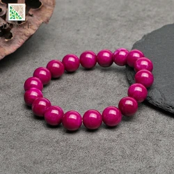Purplish Red Chalcedony Jasper Bracelet Jewelry Natural Stone Stretch Couple Bracelet For Men Malachite Gem Beads 6/8/10/12mm