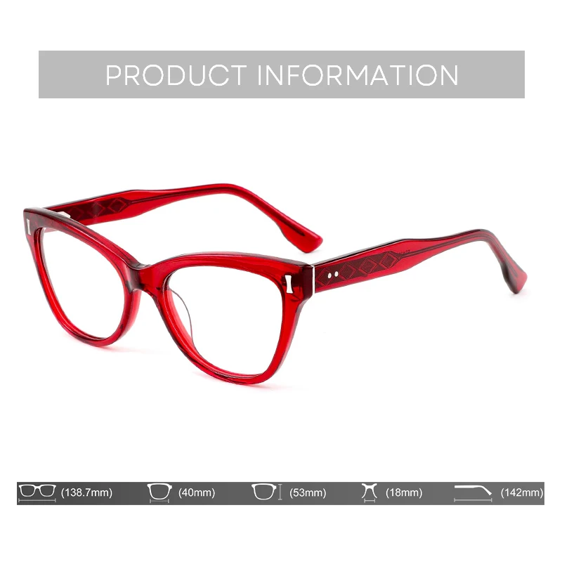 BLUEMOKY Modish Acetate แว่นตาผู้หญิง CAT EYE Photochromic แว่นสายตาแว่นตา Progressive