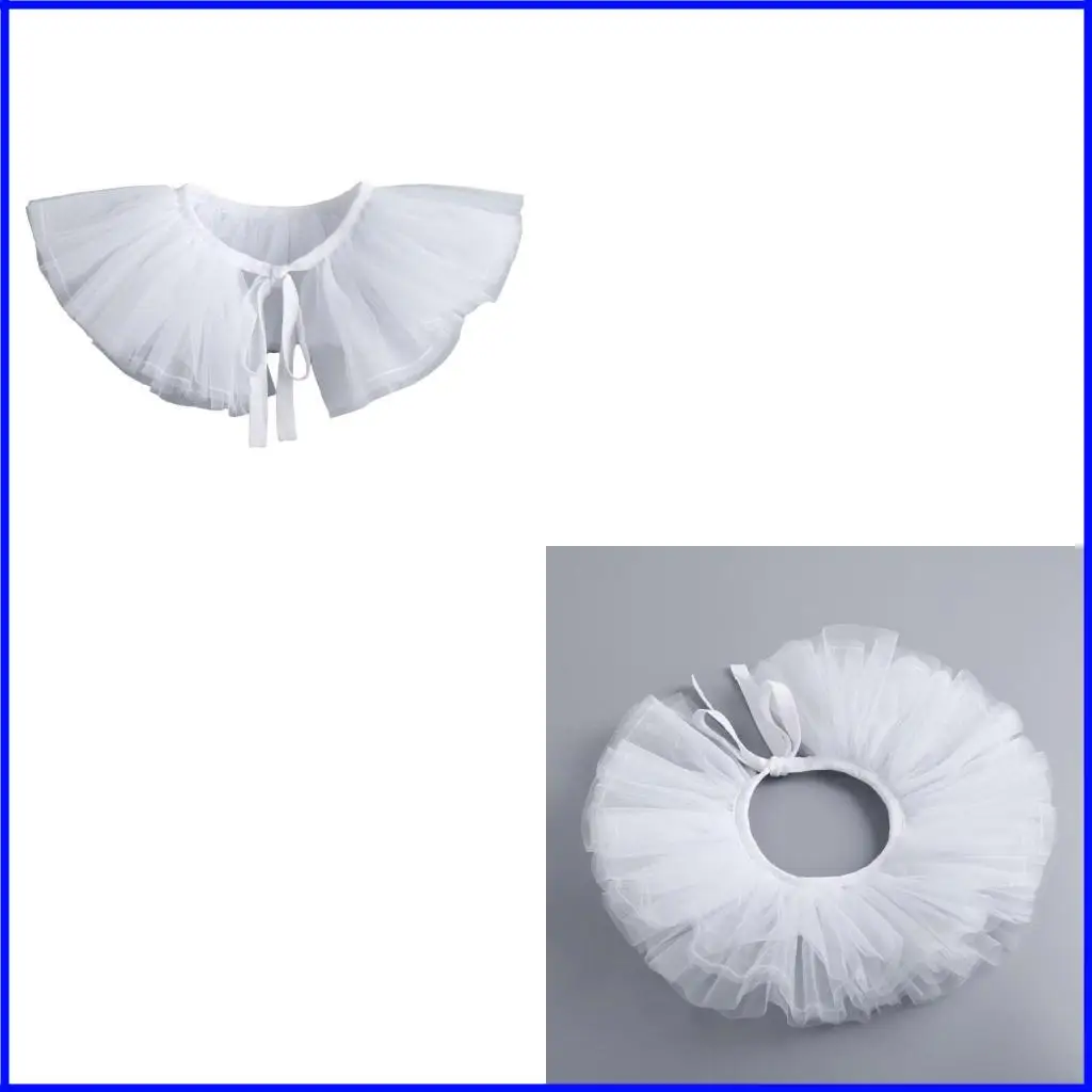 Ruff Collar Ruffled Tulle Tie Collar Retro Lapel Collar