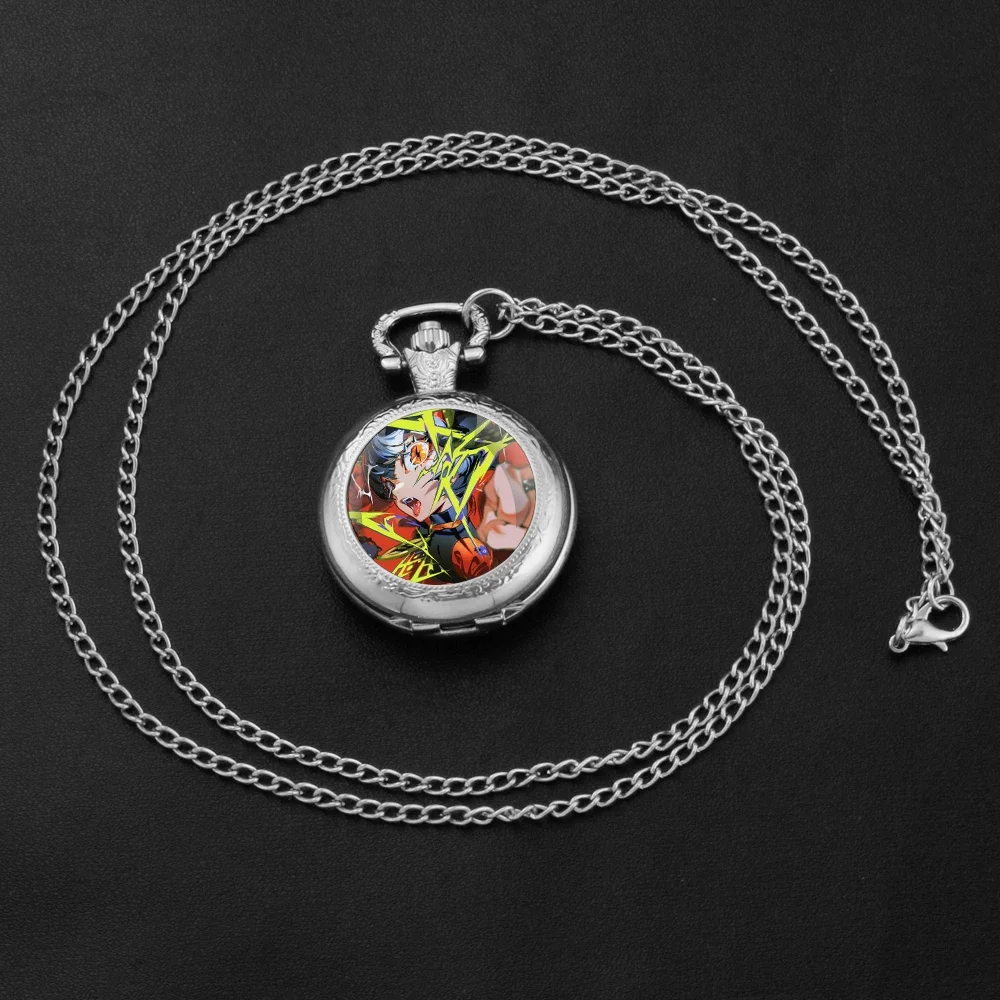 Exquisite Animation Design Glass Dome Pocket Watch – Quartz Movement, Arabic Numerals Dial & Durable Chain, Perfect Gift