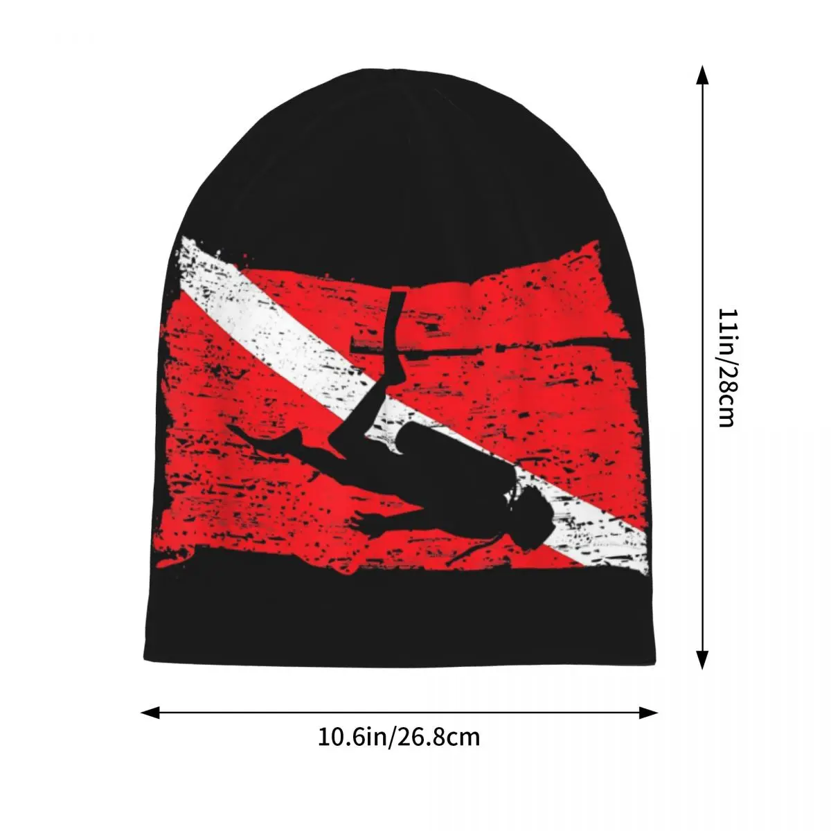 Scuba Diving Flag Vintage Divers Men Women Adult Beanies Caps Knitted Bonnet Hat Warm Fashion Autumn Winter Outdoor Skullies Cap