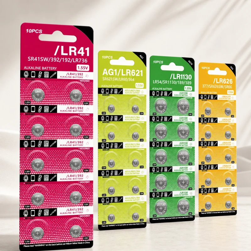 Alkaline Button Cell Battery LR1130 LR626 LR41 1.5V 10PCS, AG10 LR54 189 389 Replacement For Portable Electronic Devices
